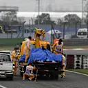 The car of race retiree Daniil Kvyat (RUS) Scuderia Toro Rosso STR12 is recovered at Formula One World Championship, Rd2, Chinese Grand Prix, Race, Shanghai, China, Sunday 9 April 2017. © Sutton Motorsport Images