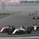 Felipe Massa (BRA) Williams FW40 and Esteban Ocon (FRA) Force India VJM10 at Formula One World Championship, Rd2, Chinese Grand Prix, Race, Shanghai, China, Sunday 9 April 2017. © Sutton Motorsport Images