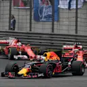 Ricciardo (AUS) Red Bull Racing RB13 leads Raikkonen (FIN) Ferrari SF70-H and Vettel (GER) Ferrari SF70-H at Formula One World Championship, Rd2, Chinese Grand Prix, Race, Shanghai, China, Sunday 9 April 2017. © Sutton Motorsport Images
