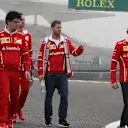 Vettel (GER) Ferrari walks the track with Clear (GBR) Ferrari Chief Engineer and Leclerc (MON) Ferrari Young Driver at Formula One World Championship, Rd2, Chinese Grand Prix, Preparations, Shanghai, China, Thursday 6 April 2017. © Sutton Motorsport Image