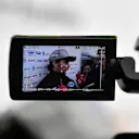 Sergio Perez (MEX) Force India on a screen at Formula One World Championship, Rd2, Chinese Grand Prix, Preparations, Shanghai, China, Thursday 6 April 2017. © Sutton Motorsport Images