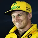 Nico Hulkenberg (GER) Renault Sport F1 Team and Sebastian Vettel (GER) Ferrari in the Press Conference at Formula One World Championship, Rd2, Chinese Grand Prix, Preparations, Shanghai, China, Thursday 6 April 2017. © Sutton Motorsport Images