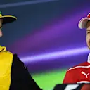 Nico Hulkenberg (GER) Renault Sport F1 Team and Sebastian Vettel (GER) Ferrari in the Press Conference at Formula One World Championship, Rd2, Chinese Grand Prix, Preparations, Shanghai, China, Thursday 6 April 2017. © Sutton Motorsport Images