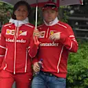 Kimi Raikkonen (FIN) Ferrari with Stefania Bocchi (ITA) Ferrari Press Officer at Formula One World Championship, Rd2, Chinese Grand Prix, Preparations, Shanghai, China, Thursday 6 April 2017. © Sutton Motorsport Images