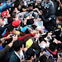 Esteban Ocon (FRA) Force India F1 and Lewis Hamilton (GBR) Mercedes AMG F1 sign autographs for the fans at Formula One World Championship, Rd2, Chinese Grand Prix, Preparations, Shanghai, China, Thursday 6 April 2017. © Sutton Motorsport Images