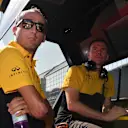 Robert Kubica (POL) Renault Sport F1 Team and Alan Permane (GBR) Renault Sport F1 Team Race Engineer at Formula One Testing, Day One, Hungaroring, Hungary, Tuesday 1 August 2017. © Sutton Images