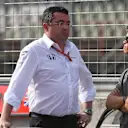 Eric Boullier (FRA) McLaren Racing Director and Nyck De Vries (NED) McLaren at Formula One Testing, Day Two, Hungaroring, Hungary, Wednesday 2 August 2017. © Sutton Images