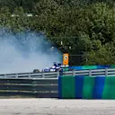 Nobuharu Matsushita (JPN) Sauber C36 spins at Formula One Testing, Day Two, Hungaroring, Hungary, Wednesday 2 August 2017. © Sutton Images
