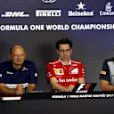 Frederic Vasseur (FRA) Sauber Team Principal, Mattia Binotto (ITA) Ferrari Chief Technical Officer and Mario Isola (ITA) Pirelli Sporting Director in the Press Conference at Formula One World Championship, Rd11, Hungarian Grand Prix, Practice, Hungaroring, Hungary, Friday 28 July 2017. © Sutton Images
