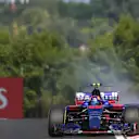 Carlos Sainz jr (ESP) Scuderia Toro Rosso STR12 locks up at Formula One World Championship, Rd11, Hungarian Grand Prix, Practice, Hungaroring, Hungary, Friday 28 July 2017. © Sutton Images