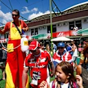 Fans and stilt walker at Formula One World Championship, Rd11, Hungarian Grand Prix, Practice, Hungaroring, Hungary, Friday 28 July 2017. © Sutton Images