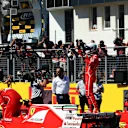 Pole sitter Sebastian Vettel (GER) Ferrari SF70-H celebrates in parc ferme at Formula One World Championship, Rd11, Hungarian Grand Prix, Qualifying, Hungaroring, Hungary, Saturday 29 July 2017. © Sutton Images