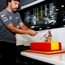 Fernando Alonso (ESP) McLaren celebrates his 36th Birthday at Formula One World Championship, Rd11, Hungarian Grand Prix, Qualifying, Hungaroring, Hungary, Saturday 29 July 2017. © Sutton Images