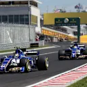 Pascal Wehrlein (GER) Sauber C36 and Marcus Ericsson (SWE) Sauber C36 at Formula One World Championship, Rd11, Hungarian Grand Prix, Race, Hungaroring, Hungary, Sunday 30 July 2017. © Sutton Images