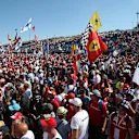 Ferrari Fans and flags at the podium celebrations at Formula One World Championship, Rd11, Hungarian Grand Prix, Race, Hungaroring, Hungary, Sunday 30 July 2017. © Sutton Images
