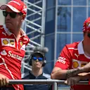 Sebastian Vettel (GER) Ferrari and Kimi Raikkonen (FIN) Ferrari on the drivers parade at Formula One World Championship, Rd11, Hungarian Grand Prix, Race, Hungaroring, Hungary, Sunday 30 July 2017. © Sutton Images
