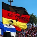 'Go Vettel' fan flag for Sebastian Vettel (GER) Ferrari at Formula One World Championship, Rd11, Hungarian Grand Prix, Race, Hungaroring, Hungary, Sunday 30 July 2017. © Sutton Images