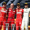 Podium: (L to R): Kimi Raikkonen (FIN) Ferrari, Jock Clear (GBR) Ferrari Chief Engineer, race winner Sebastian Vettel (GER) Ferrari and Valtteri Bottas (FIN) Mercedes AMG F1 celebrate on the podium at Formula One World Championship, Rd11, Hungarian Grand Prix, Race, Hungaroring, Hungary, Sunday 30 July 2017. © Sutton Images