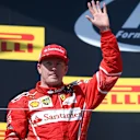 Kimi Raikkonen (FIN) Ferrari celebrates on the podium at Formula One World Championship, Rd11, Hungarian Grand Prix, Race, Hungaroring, Hungary, Sunday 30 July 2017. © Sutton Images
