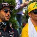 Daniel Ricciardo (AUS) Red Bull Racing and Nico Hulkenberg (GER) Renault Sport F1 Team at Formula One World Championship, Rd11, Hungarian Grand Prix, Race, Hungaroring, Hungary, Sunday 30 July 2017. © Sutton Images