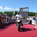 Lewis Hamilton (GBR) Mercedes AMG F1 on his MV Agusta Dragster RR LH44 Limited Edition motorbike at Formula One World Championship, Rd11, Hungarian Grand Prix, Race, Hungaroring, Hungary, Sunday 30 July 2017. © Sutton Images