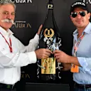Chase Carey (USA) Chief Executive Officer and Executive Chairman of the Formula One Group and Alex Mea (CDN) at a Carbon Champagne Media Reception at Formula One World Championship, Rd11, Hungarian Grand Prix, Race, Hungaroring, Hungary, Sunday 30 July 2017. © Sutton Images