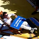 Fernando Alonso (ESP) McLaren in a deck chair in parc ferme at Formula One World Championship, Rd11, Hungarian Grand Prix, Race, Hungaroring, Hungary, Sunday 30 July 2017. © Sutton Images