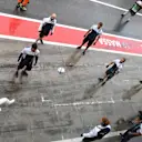 Felipe Massa (BRA) Williams and the Williams mechanics play football in pit lane at Formula One World Championship, Rd13, Italian Grand Prix, Qualifying, Monza, Italy, Saturday 2 September 2017. © Sutton Images