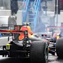 Verstappen (NED) Red Bull Racing RB13 and Ricciardo (AUS) Red Bull Racing RB13 waits at the red light at the end of pit lane at Formula One World Championship, Rd13, Italian Grand Prix, Qualifying, Monza, Italy, Saturday 2 September 2017. © Sutton Images