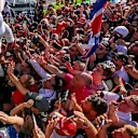 Race winner Lewis Hamilton (GBR) Mercedes AMG F1 celebrates with the fans at Formula One World Championship, Rd13, Italian Grand Prix, Race, Monza, Italy, Sunday 3 September 2017. © Sutton Images