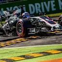 Romain Grosjean (FRA) Haas VF-17 runs wide and jumps the kerb at Formula One World Championship, Rd13, Italian Grand Prix, Race, Monza, Italy, Sunday 3 September 2017. © Sutton Images