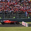 Kimi Raikkonen (FIN) Ferrari SF70-H runs wide into the bollards at Formula One World Championship, Rd13, Italian Grand Prix, Race, Monza, Italy, Sunday 3 September 2017. © Sutton Images