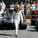 Race winner Lewis Hamilton (GBR) Mercedes AMG F1 celebrates in parc ferme at Formula One World Championship, Rd13, Italian Grand Prix, Race, Monza, Italy, Sunday 3 September 2017. © Sutton Images