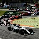 Lewis Hamilton (GBR) Mercedes-Benz F1 W08 Hybrid leads at the start of the race at Formula One World Championship, Rd13, Italian Grand Prix, Race, Monza, Italy, Sunday 3 September 2017. © Sutton Images