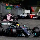 Lewis Hamilton (GBR) Mercedes-Benz F1 W08 Hybrid leads at the start of the race at Formula One World Championship, Rd13, Italian Grand Prix, Race, Monza, Italy, Sunday 3 September 2017. © Sutton Images