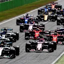 Lewis Hamilton (GBR) Mercedes-Benz F1 W08 Hybrid leads at the satrt of the race at Formula One World Championship, Rd13, Italian Grand Prix, Race, Monza, Italy, Sunday 3 September 2017. © Sutton Images