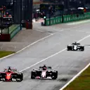 Sebastian Vettel (GER) Ferrari SF70-H and Esteban Ocon (FRA) Force India VJM10 battle at Formula One World Championship, Rd13, Italian Grand Prix, Race, Monza, Italy, Sunday 3 September 2017. © Sutton Images