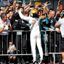 Race winner Lewis Hamilton (GBR) Mercedes AMG F1 celebrates in parc ferme at Formula One World Championship, Rd13, Italian Grand Prix, Race, Monza, Italy, Sunday 3 September 2017. © Sutton Images