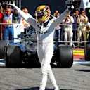 Race winner Lewis Hamilton (GBR) Mercedes AMG F1 celebrates in parc ferme at Formula One World Championship, Rd13, Italian Grand Prix, Race, Monza, Italy, Sunday 3 September 2017. © Sutton Images