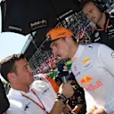 Will Buxton (GBR) NBC TV Presenter talks with Max Verstappen (NED) Red Bull Racing on the grid at Formula One World Championship, Rd13, Italian Grand Prix, Race, Monza, Italy, Sunday 3 September 2017. © Sutton Images