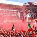 Fans and flags and podium celebrations at Formula One World Championship, Rd13, Italian Grand Prix, Race, Monza, Italy, Sunday 3 September 2017. © Sutton Images