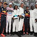 Dida, Louis Saha, Michel Salgado, Christian Karembeu, and Francesco Toldo with Daniel Ricciardo (AUS) Red Bull Racing, Esteban Ocon (FRA) Force India F1, Max Verstappen (NED) Red Bull Racing and Sergio Perez (MEX) Force India at Formula One World Championship, Rd13, Italian Grand Prix, Preparations, Monza, Italy, Thursday 31 August 2017. © Sutton Images