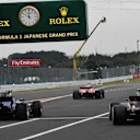 Pascal Wehrlein (GER) Sauber C36 and Jolyon Palmer (GBR) Renault Sport F1 Team RS17 at Formula One World Championship, Rd16, Japanese Grand Prix, Practice, Suzuka, Japan, Friday 6 October 2017. © Mark Sutton/Sutton Images