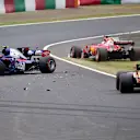 Carlos Sainz jr (ESP) Scuderia Toro Rosso STR12 crashes in FP1 at Formula One World Championship, Rd16, Japanese Grand Prix, Practice, Suzuka, Japan, Friday 6 October 2017. © Sutton Images