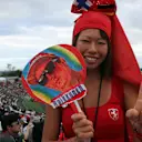 Fan with Kimi Raikkonen (FIN) Ferrari banner at Formula One World Championship, Rd16, Japanese Grand Prix, Qualifying, Suzuka, Japan, Saturday 7 October 2017. © Kym Illman/Sutton Images