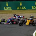 Jolyon Palmer (GBR) Renault Sport F1 Team RS17 and Pierre Gasly (FRA) Scuderia Toro Rosso STR12 at Formula One World Championship, Rd16, Japanese Grand Prix, Qualifying, Suzuka, Japan, Saturday 7 October 2017. © Kym Illman/Sutton Images