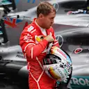 Sebastian Vettel (GER) Ferrari in parc ferme at Formula One World Championship, Rd16, Japanese Grand Prix, Qualifying, Suzuka, Japan, Saturday 7 October 2017. © Mark Sutton/Sutton Images