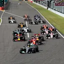 Lewis Hamilton (GBR) Mercedes-Benz F1 W08 Hybrid leads at the satrt of the race at Formula One World Championship, Rd16, Japanese Grand Prix, Race, Suzuka, Japan, Sunday 8 October 2017. © Manuel Goria/Sutton Images