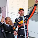 Max Verstappen (NED) Red Bull Racing celebrates on the podium at Formula One World Championship, Rd16, Japanese Grand Prix, Race, Suzuka, Japan, Sunday 8 October 2017. © Manuel Goria/Sutton Images
