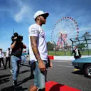 Lewis Hamilton (GBR) Mercedes AMG F1 on the drivers parade at Formula One World Championship, Rd16, Japanese Grand Prix, Race, Suzuka, Japan, Sunday 8 October 2017. © Kym Illman/Sutton Images